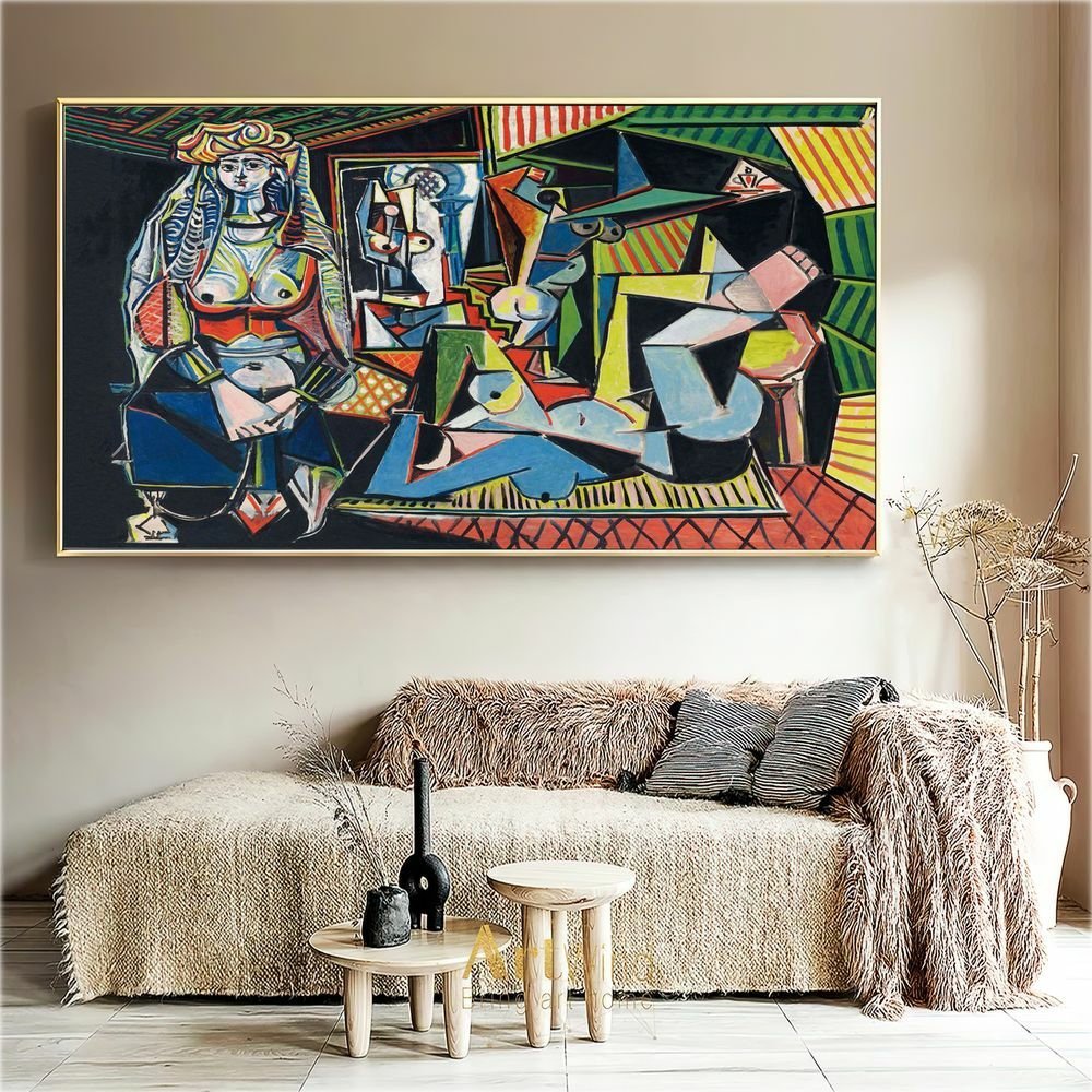 Quadro Decorativo Pablo Picasso Mulheres De Argel:150x100/BRANCA - 5