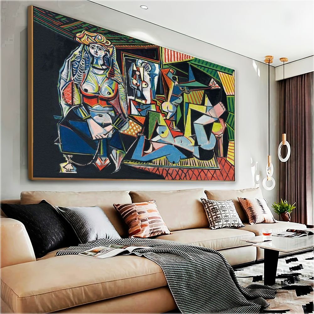 Quadro Decorativo Pablo Picasso Mulheres De Argel:150x100/BRANCA - 6