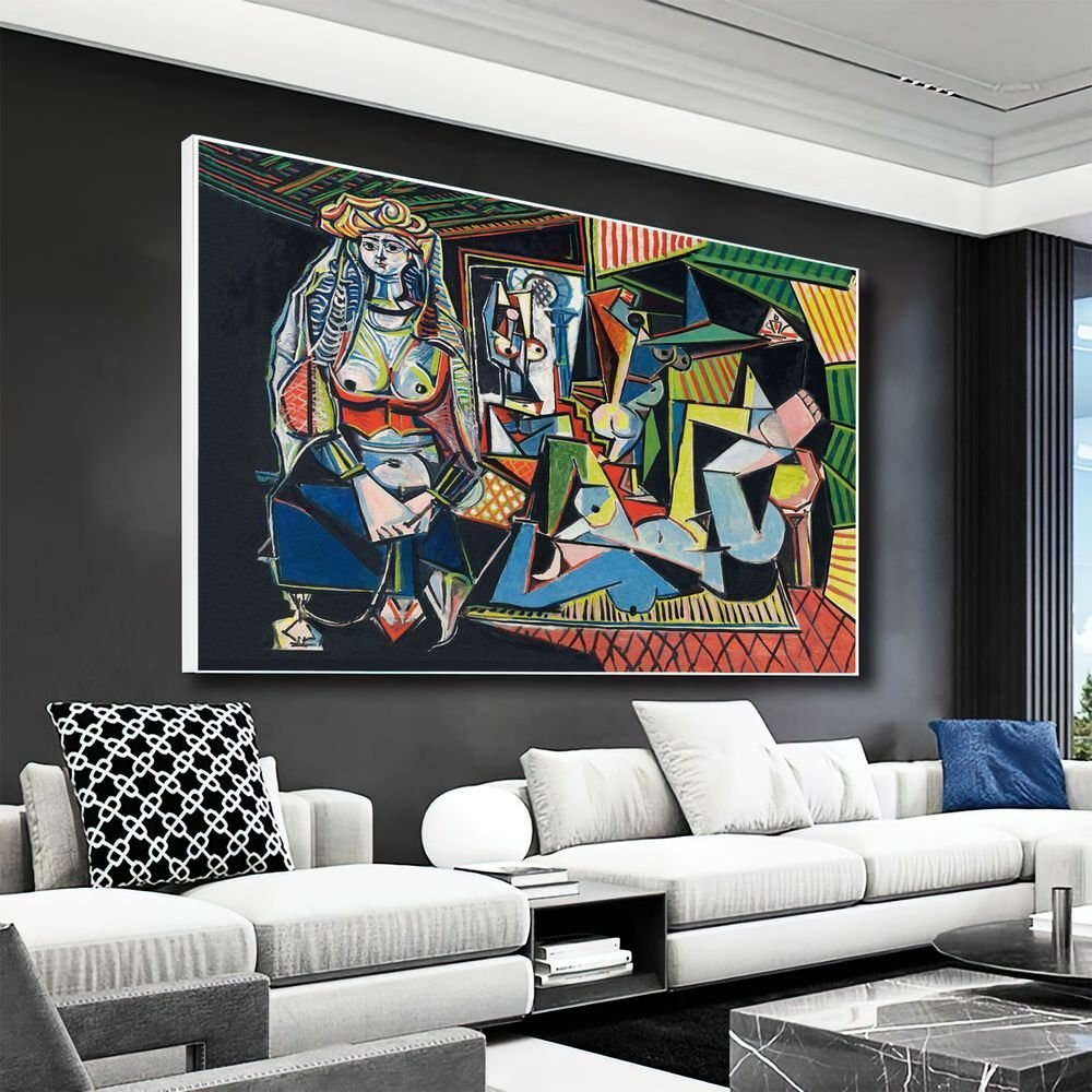 Quadro Decorativo Pablo Picasso Mulheres De Argel:150x100/BRANCA - 8