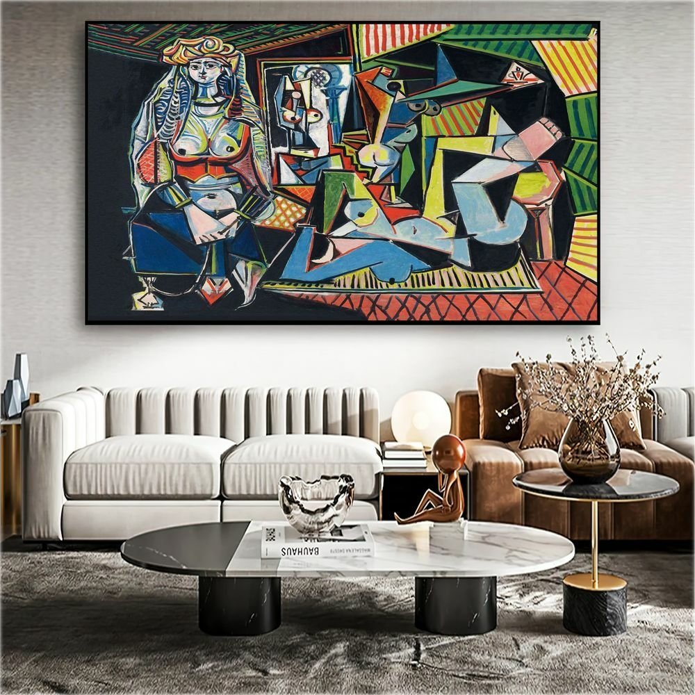 Quadro Decorativo Pablo Picasso Mulheres De Argel:150x100/BRANCA - 4