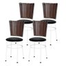 Kit 4 Cadeiras Brancas para Cozinha Hawai Cappuccino - Preto - 1