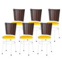 Ver imagem 1 de Kit 6 Cadeiras Brancas para Cozinha Hawai Cappuccino - Amarelo