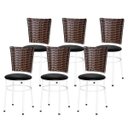Ver imagem 1 de Kit 6 Cadeiras Brancas para Cozinha Hawai Cappuccino - Preto