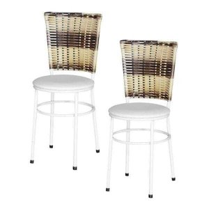 Kit 2 Cadeiras Brancas para Cozinha Hawai Cappuccino Premium - Branco