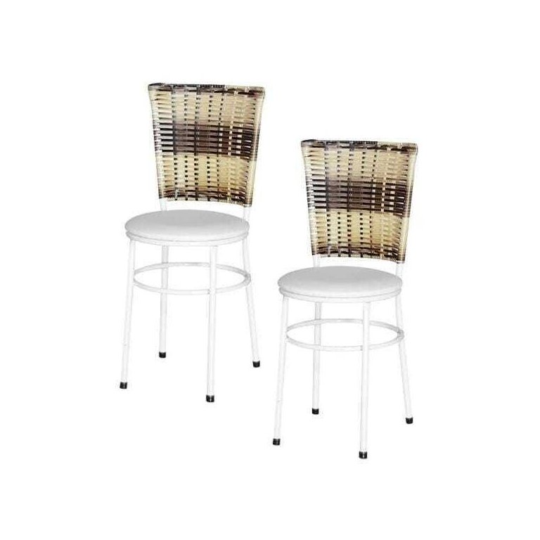 Kit 2 Cadeiras Brancas para Cozinha Hawai Cappuccino Premium - Branco
