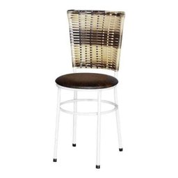 Kit 2 Cadeiras Brancas para Cozinha Hawai Cappuccino Premium - Marrom - 2