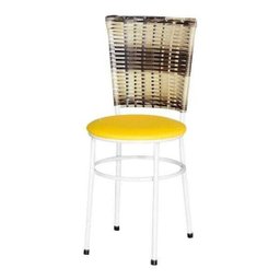 Kit 2 Cadeiras Brancas para Cozinha Hawai Cappuccino Premium - Amarelo - 2
