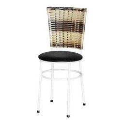 Kit 2 Cadeiras Brancas para Cozinha Hawai Cappuccino Premium - Preto - 2
