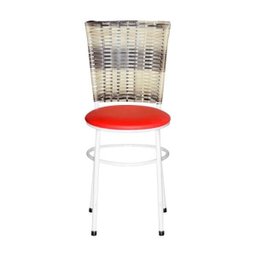 Kit 2 Cadeiras Brancas para Cozinha Hawai Cappuccino Premium - Vermelho - 3
