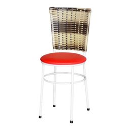 Kit 2 Cadeiras Brancas para Cozinha Hawai Cappuccino Premium - Vermelho - 2