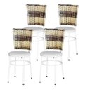 Ver imagem 1 de Kit 4 Cadeiras Brancas para Cozinha Hawai Cappuccino Premium - Branco