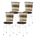 Ver imagem 1 de Kit 4 Cadeiras Brancas para Cozinha Hawai Cappuccino Premium - Marrom
