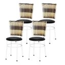 Ver imagem 1 de Kit 4 Cadeiras Brancas para Cozinha Hawai Cappuccino Premium - Preto