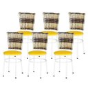 Ver imagem 1 de Kit 6 Cadeiras Brancas para Cozinha Hawai Cappuccino Premium - Amarelo