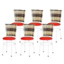 Ver imagem 1 de Kit 6 Cadeiras Brancas para Cozinha Hawai Cappuccino Premium - Vermelho