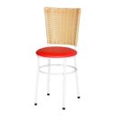 Ver imagem 2 de Kit 6 Cadeiras Brancas para Cozinha Hawai Palha - Vermelho