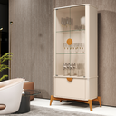 Ver imagem 2 de Cristaleira Buriti para Sala de Estar Duas Prateleiras de Vidro - Jb Móveis:off White