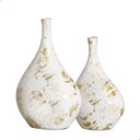 Ver imagem 1 de Dupla de Vasos de Cerâmica Garrafas Cristal para Decoração com Pó de Ouro