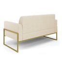 Ver imagem 5 de Sofá Namoradeira com 2 Poltronas Base Industrial Alta Dourado Marisa Linho Bege A19 D03 - D’Rossi Dr