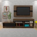 Ver imagem 2 de Rack Com Painel Para Tv 42 Polegadas Ever Artely Amêndoa Com Preto