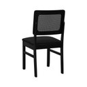 Ver imagem 4 de Kit 2 Cadeiras Madeira Maciça Lyon Encosto Telinha - Preto Assento Estofado Linho Preto Textura