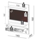 Ver imagem 5 de Painel Bancada Suspensa Para TV Até 55 Pol. TB106E Com LED 2 Gavetas Off White/Freijó - Pradel