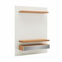Ver imagem 1 de Painel Bancada Suspensa Para TV Até 55 Pol. TB106E Com LED 2 Gavetas Off White/Freijó - Pradel