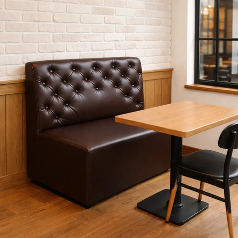 Sofá Booth Bergamo1,20m Courvin Restaurante Premium:marrom