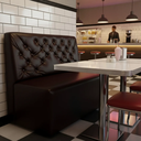 Ver imagem 2 de Sofá Booth Bergamo1,20m Courvin Restaurante Premium:marrom