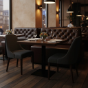 Ver imagem 4 de Sofá Booth Bergamo1,20m Courvin Restaurante Premium:marrom