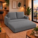 Ver imagem 2 de Sofá Cama Casal Colchão 1,50m com Porta Copos Balaqui Decor Cor:Grafite
