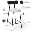Ver imagem 4 de Kit 04 Banquetas Baixa Cozinha Sala Jantar Bancada Milão L02 Couríssimo Preto Champagne - lyam decor