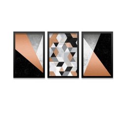 Conjunto Kit 3 Quadros Decorativos A Arte das Formas Geométricas Los Quadros - 1