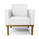 Ver imagem 3 de Kit 2 Poltronas Base de Madeira Fixa Castanho Marisa Corino D03 - D'Rossi Branco