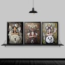 Ver imagem 1 de Kit 3 Quadros Decorativos Sagrado Feminino 33x24cm - com vidro:Madeira branca