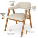 Ver imagem 4 de Kit 4 Cadeiras de Jantar e Estar Living Estofada Nadja L02 Linho Palha - Lyam Decor