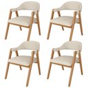 Ver imagem 1 de Kit 4 Cadeiras de Jantar e Estar Living Estofada Nadja L02 Linho Palha - Lyam Decor