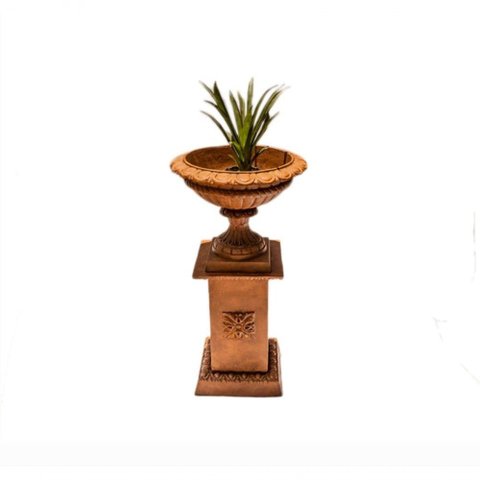 Conjunto Vaso Arcos da Lapa + Base Flores Ferro Fundido