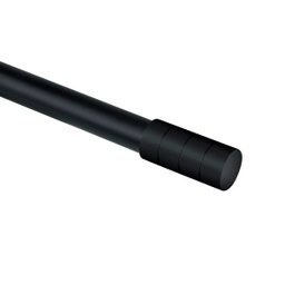 Kit Varão Para Cortina Extensivo - 1,60 a 3,00M - Ponteira Cilindrica Preta - 1
