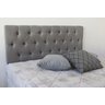 Cabeceira Estofada Queen Cor Cinza Capitonê 160x60cm Com Botões Na Mesma Cor - Super Confortável - 2
