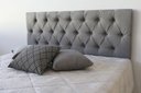 Ver imagem 1 de Cabeceira Estofada Queen Cor Cinza Capitonê 160x60cm Com Botões Na Mesma Cor - Super Confortável