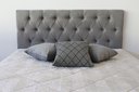 Ver imagem 3 de Cabeceira Estofada Queen Cor Cinza Capitonê 160x60cm Com Botões Na Mesma Cor - Super Confortável