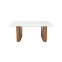 Ver imagem 3 de Mesa de Jantar Toscana 180x90cm Retangular - Amêndoa - Tampo 180x90cm Branco/vidro Off-white