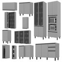Ver imagem 3 de Cozinha Completa Belize 12 Peças com Cristaleira e Adega Cinza - Móveis Henn