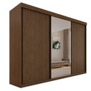 Ver imagem 2 de Guarda-Roupa Casal 3 Portas 6 Gavetas 100% MDF Londrina Marrom/New Canion/Off White