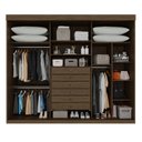 Ver imagem 4 de Guarda-Roupa Casal 3 Portas 6 Gavetas 100% MDF Londrina Marrom/New Canion/Off White