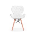 Ver imagem 1 de Cadeira Charles Eames Eiffel Slim Wood Estofada Branco Branco