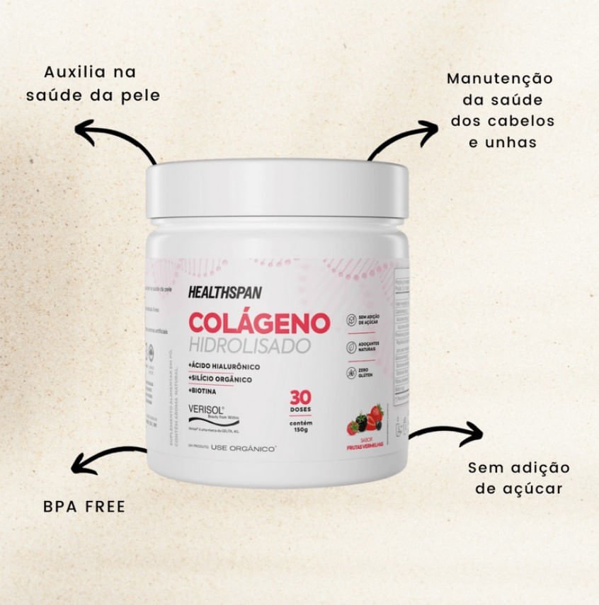 Kit com Colágeno Hidrolisado com Ácido Hialurônico Healthspan e Caneca Exclusiva Verde Chá - Use Org - 2