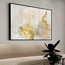Ver imagem 1 de Quadro Decorativo Abstrato Mármore Branco Gold em Moldura Caixa Tacolado Moldura Trad 1cm Madeira Es