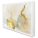 Ver imagem 2 de Quadro Decorativo Abstrato Mármore Branco Gold em Moldura Caixa Tacolado Moldura Trad 1cm Madeira Es